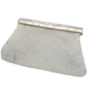 Vintage Mother of Pearl Beaded White Created by Mr John Japan Evening Bag